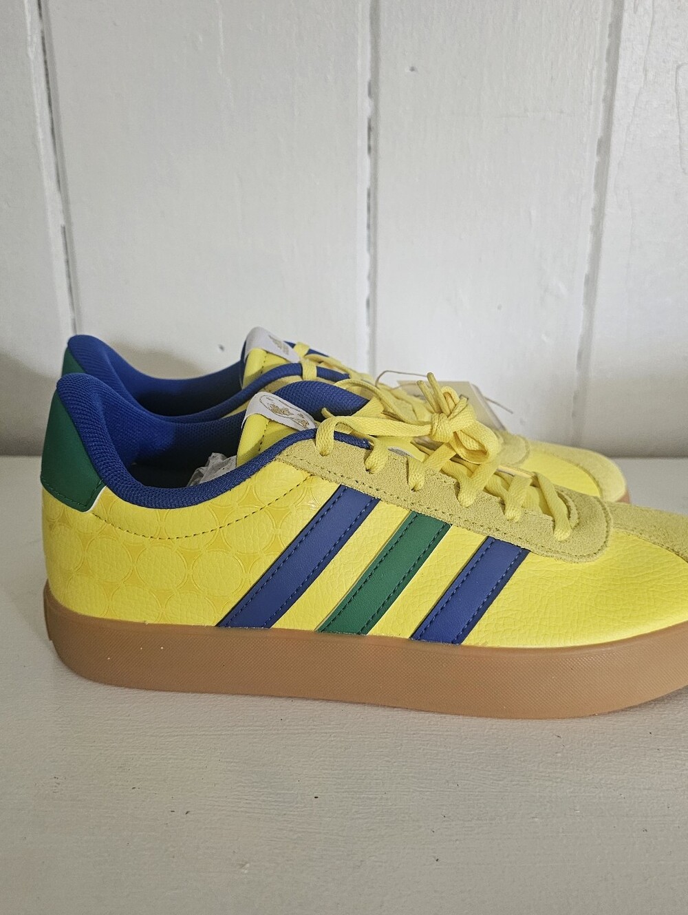 adidas Kids VL court 3.0 K Yellow Blue Green Classic Sneakers